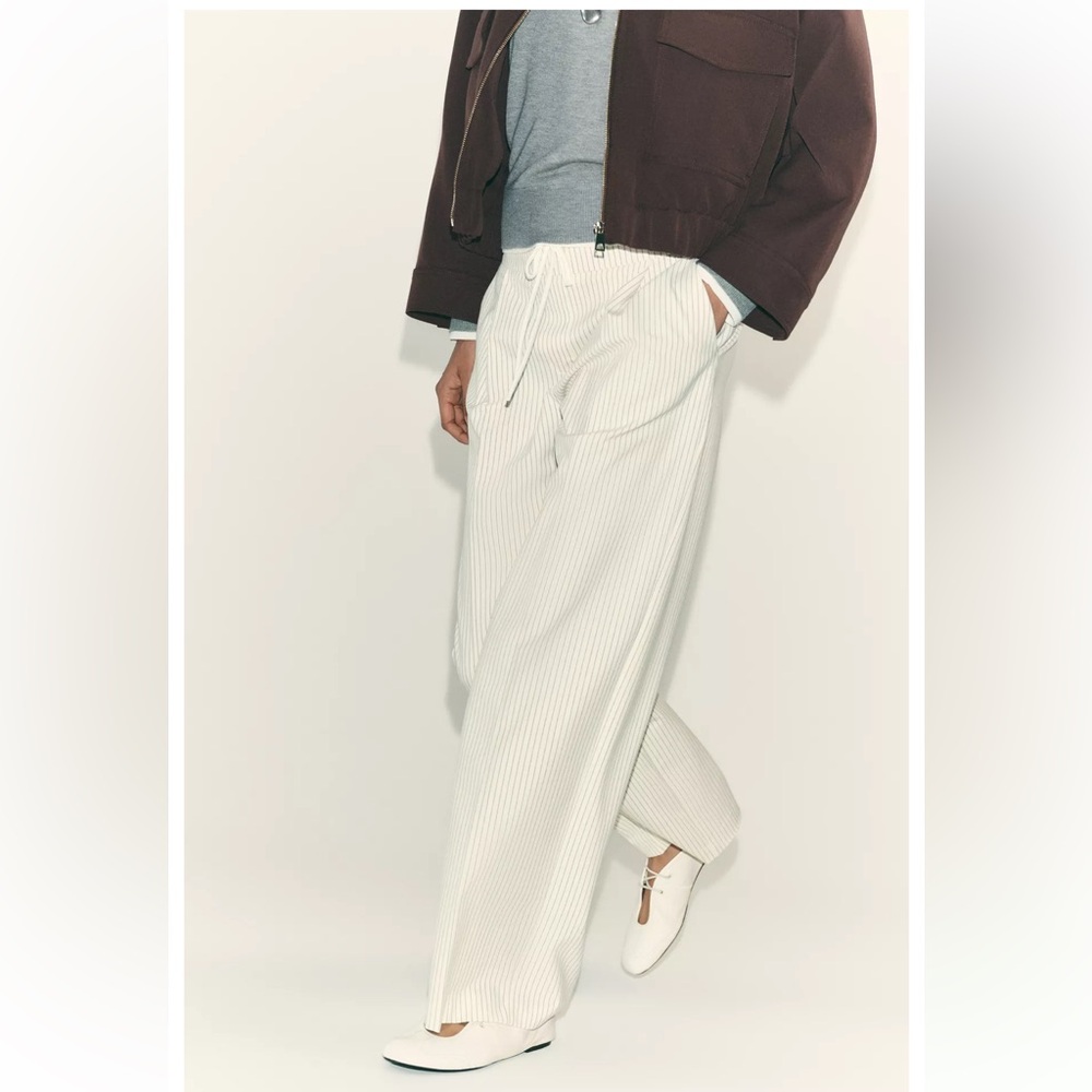 Zara double waist wide leg pants